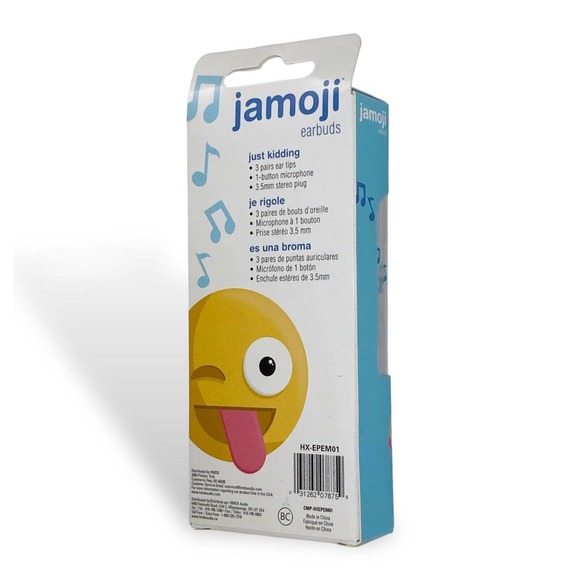 Lot of 2 EARBUDS & KEY CHAIN Emoji Winking Face‎ Tongue 3" PLUSH BACKPACK Charm - Picture 7 of 12